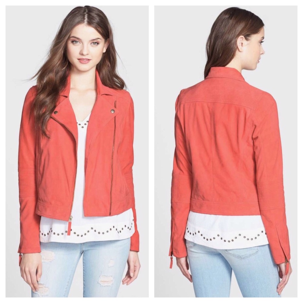 Lucky Brand Coral Leather Suede Jacket